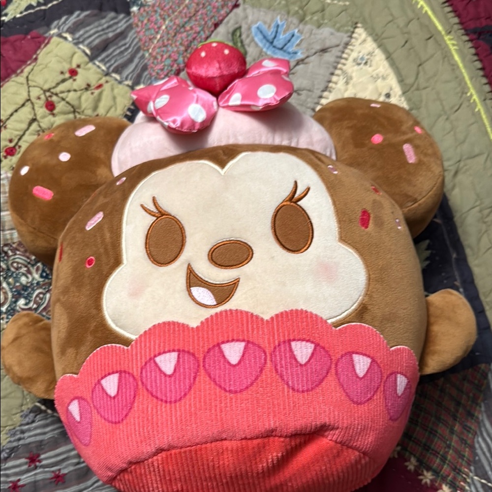 Disney Minnie Mouse cupcake large stuffed animal